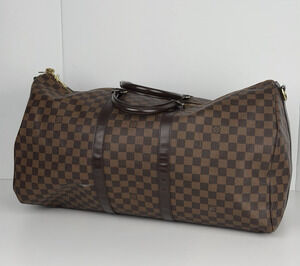 Louis Vuitton Keepall 55 Damier Ebene Brown Canvas Duffel Bag (2015)